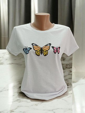 Футболка 3 метелики біла (Розмір М)
