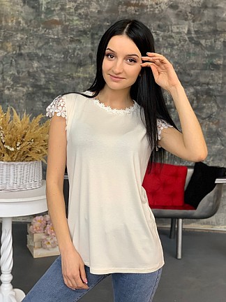 Футболка жіноча 1085-7, молочна (S, М, Л, ХЛ)