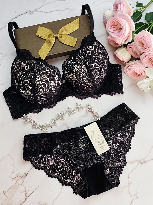 Комплект Weiyesi 8238C  чорно-бєж, Бірка 75С/М